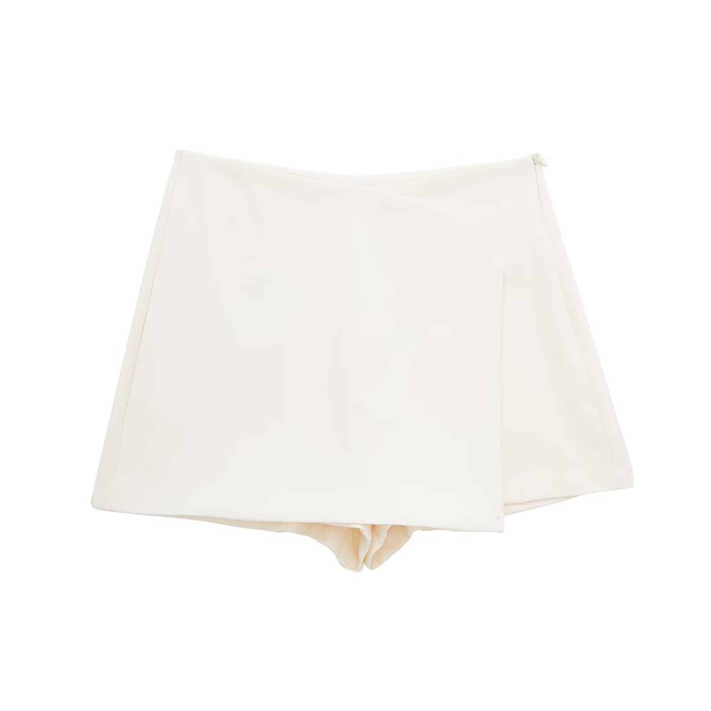 Willshela Women Fashion Solid Asymmetrical Side Zipper Skirts Shorts Vintage Hi image 12