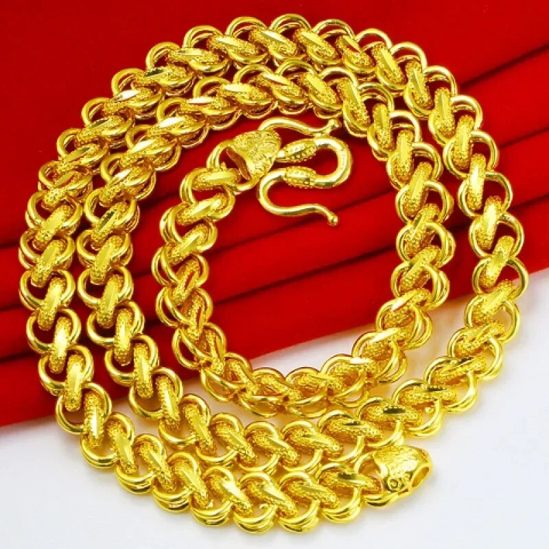 Gold shop with 9999 real gold necklace men's and women's gold 24K necklace fort image 1