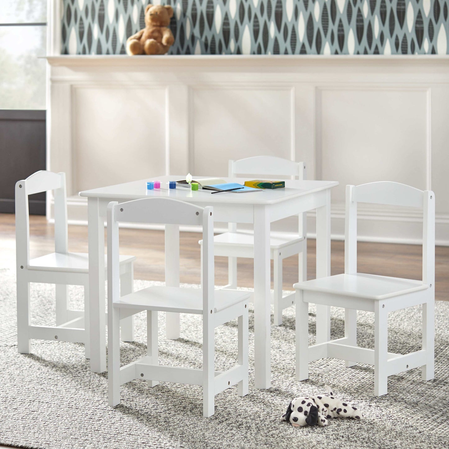 Kids' 5-Piece Table and Chairs Set, Multiple Colors Study Chairs for Students image 1