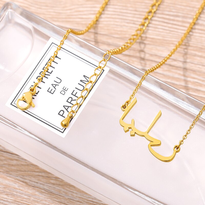 Customized Arabic Name Necklace Personalized Stainless Steel Gold Color image 4