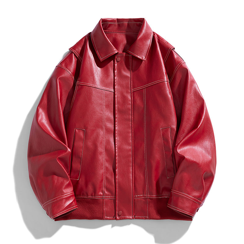 Europe The United States Trend Leather Jacket Spring Autumn New Loose Trend Men image 1