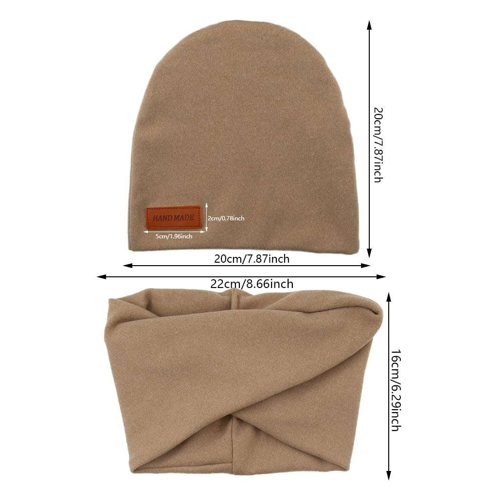 2Pcs/Lot Faux Cashmere Baby Turban Hats Scarf Set Newborn Kids Leather Stick Wi image 16