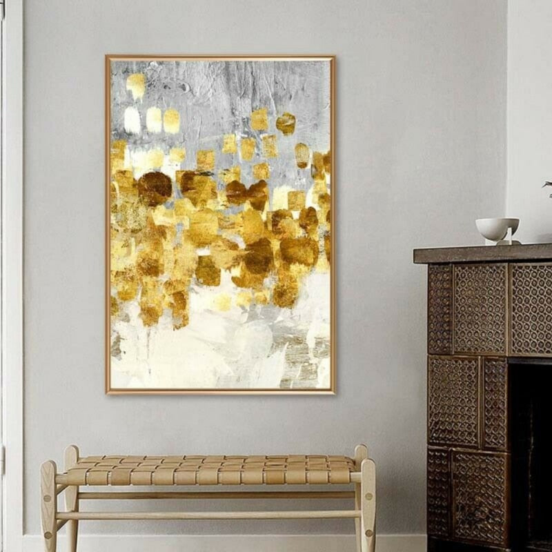 Golden Leaves Home Decoration Painting Fashion Canvas Wall Painting Bedroom Ki image 4