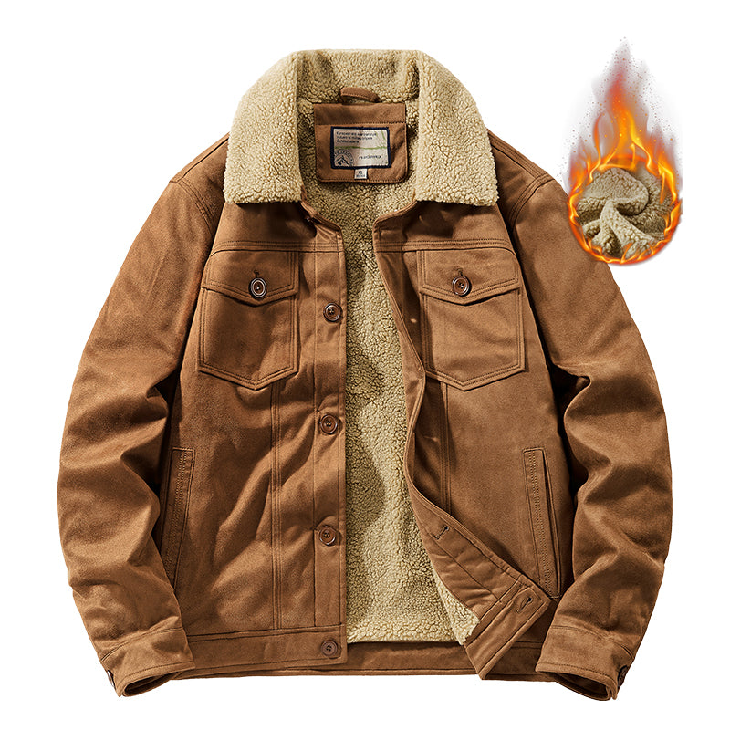 NEEDLESNOAH Autumn Winter Men Warm Pilot Jackets Fleece Suede Thick Coats Male image 1
