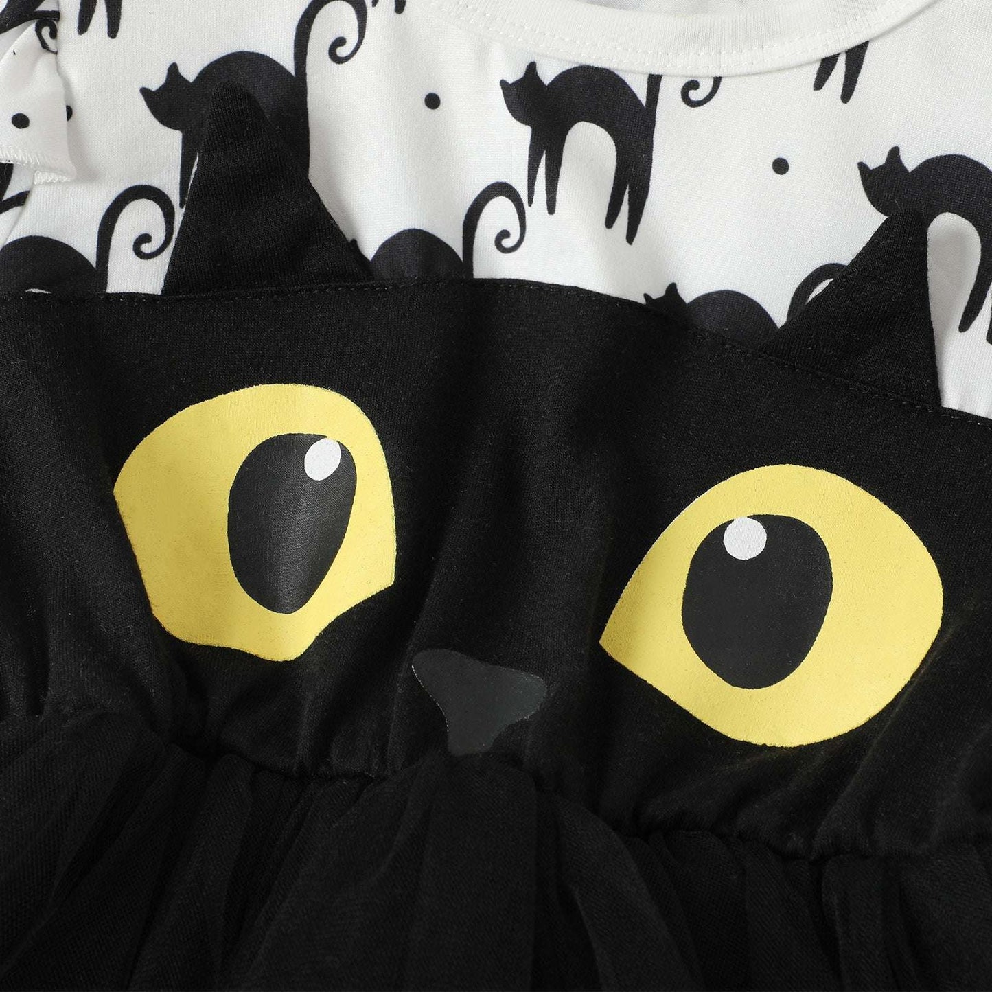 Toddler Kids Girls Infant Long Sleeve Cartoon Halloween Prints Mesh Tulle Princ image 4
