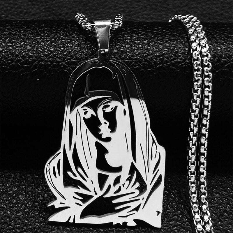 Jesus Cross Stainless Steel Pendant Necklace Gold Color Women/Men Religious image 2