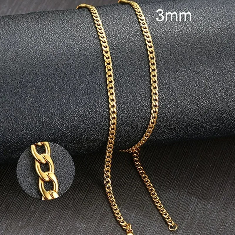 Vnox Men's Cuban Link Chain Necklace Stainless Steel Black Gold Color Male Chok image 13
