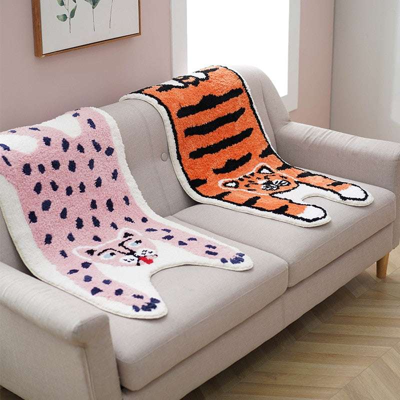 Tiger Carpet for Living Room Cute Cartoon Bedroom Rugs Anti Slip Bedside Kids R image 8