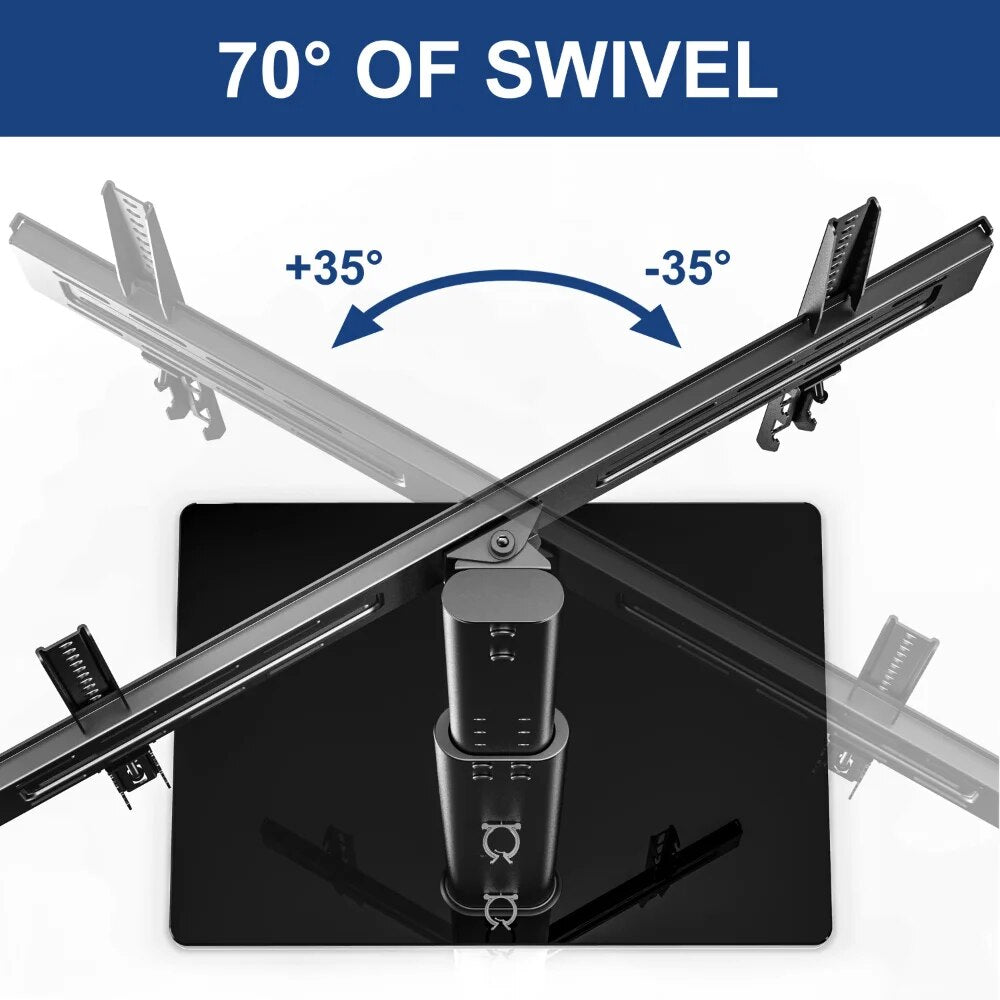 FITUEYES Universal TV Stand Base with Swivel Mount, Corner Floor TV Stand for 3 image 7