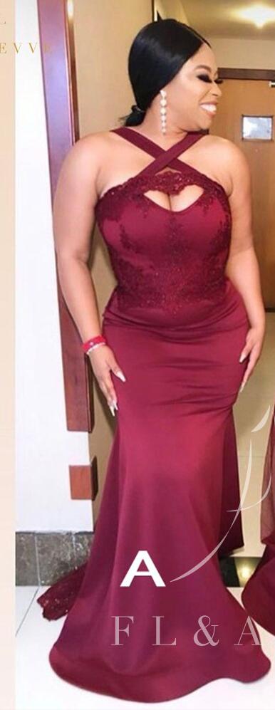 Fashion Burgundy Satin Long Sleeve Bridesmaid Dresses for African Women Occasion image 6