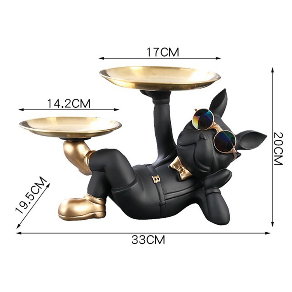 Resin Candy Storage Container Table Crafts with 2 Tray Lying French Bulldog image 5
