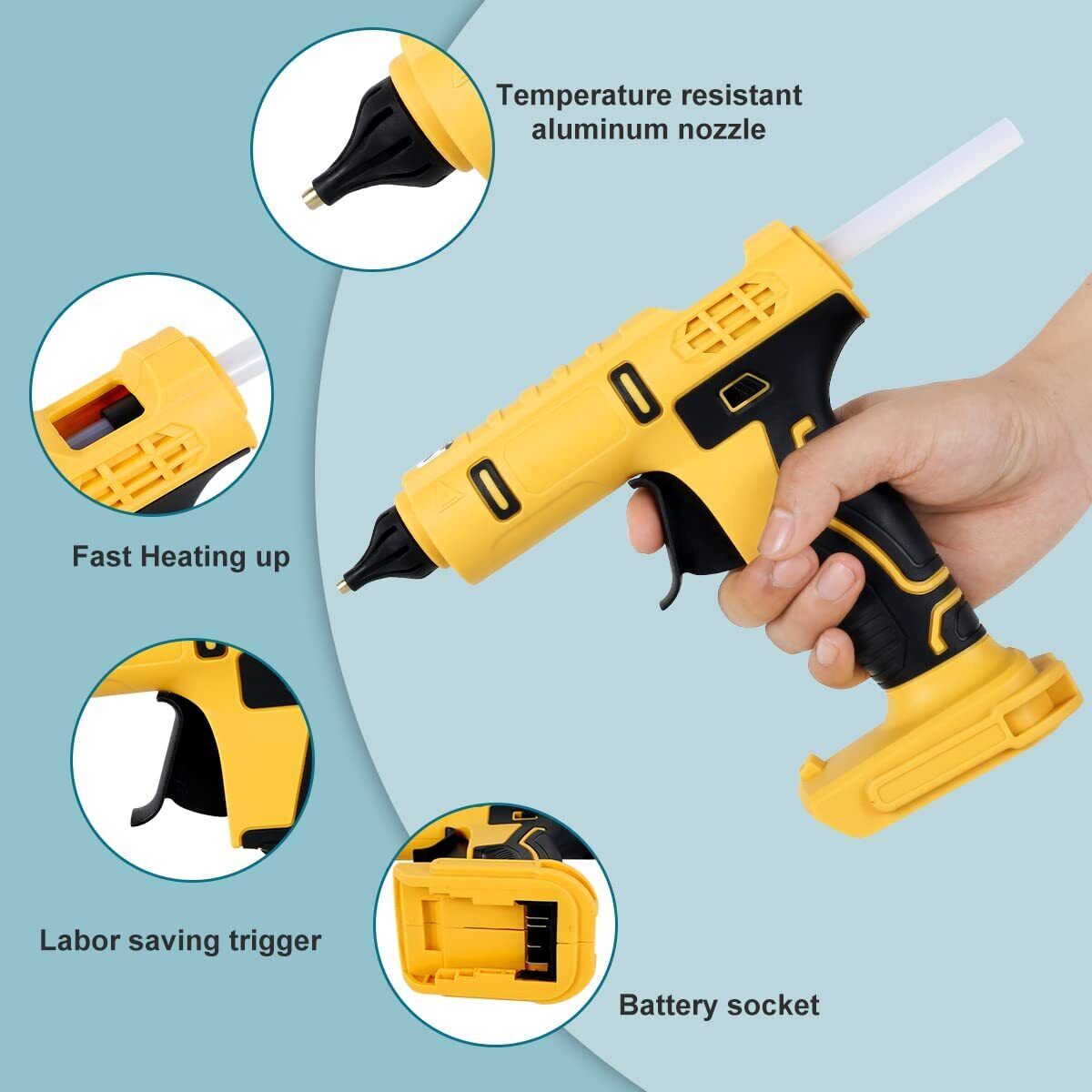 Cordless Electric Handheld Hot Glue Gun Repair DIY Tool Hot Melt Welding Hot Ai image 4