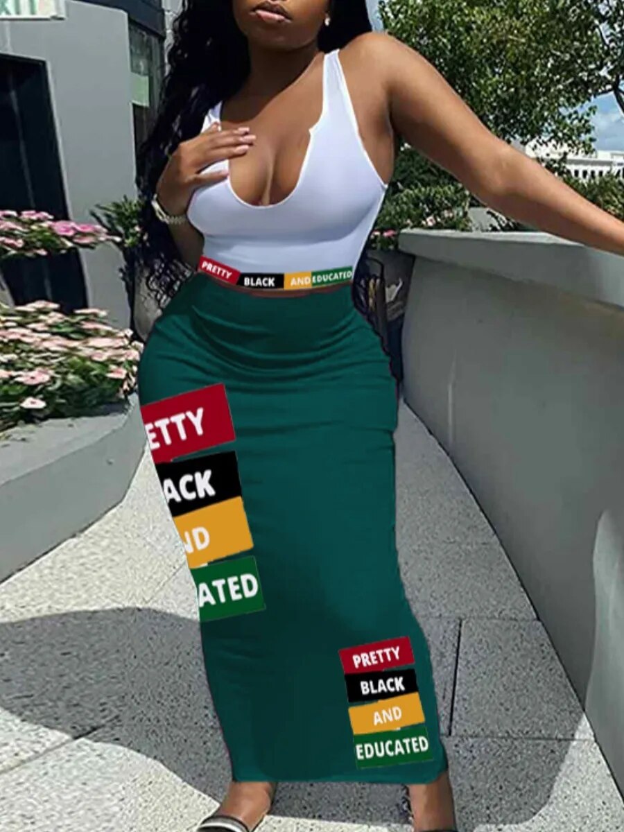 LW Letter Print Two Pieces Dresses Suits Sleeveless Pullover Cutout Cami Top&Lo image 6