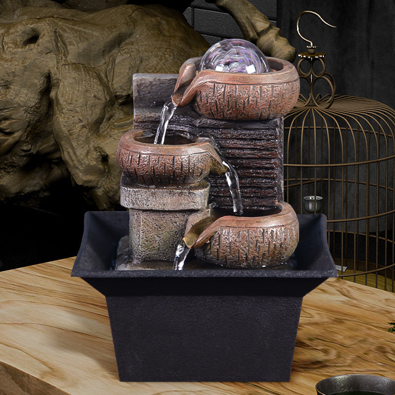 Gifts Desktop Water Fountain Portable Tabletop Waterfall Kit Soothing Relaxatio image 6