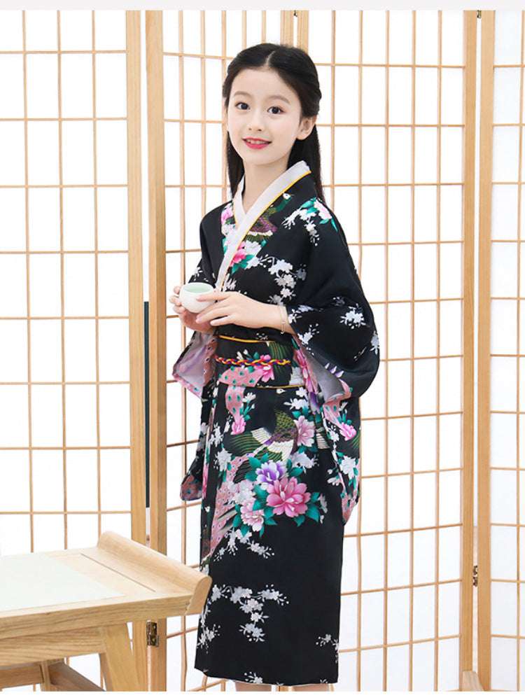 Girls Traditional Kimono Kids Original Ao Dai Yukata Wedding Dress Japanese Yuk image 5