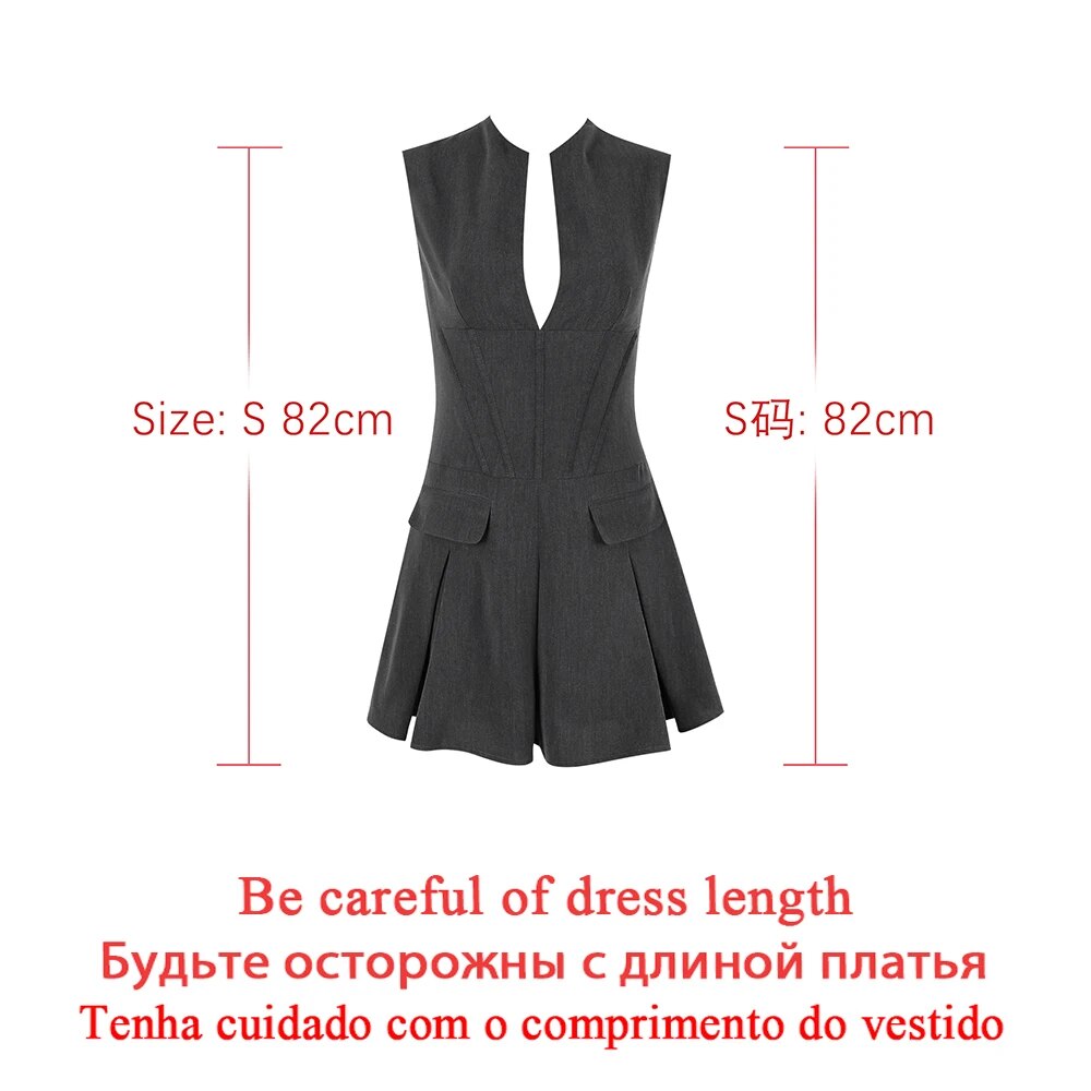 Suninheart Autumn Women Office Lady Blazer Dress Sleeveless 2023 Casual Fashion image 4