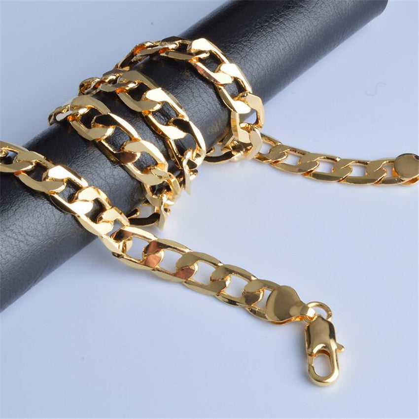Gold Chain Rough Necklace Hot Long Necklace Fashion Jewelry 18 K 4/6/8/10MM 50c image 2