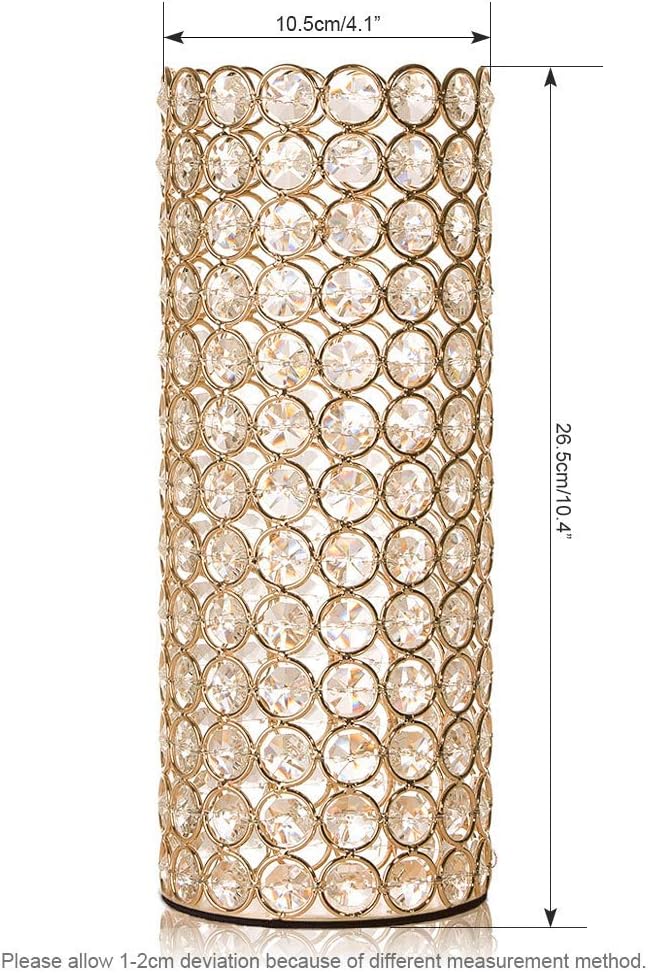 Christams Home decorative Gold Crystal Cylinder Flower Vase,Wedding Table Cent image 0