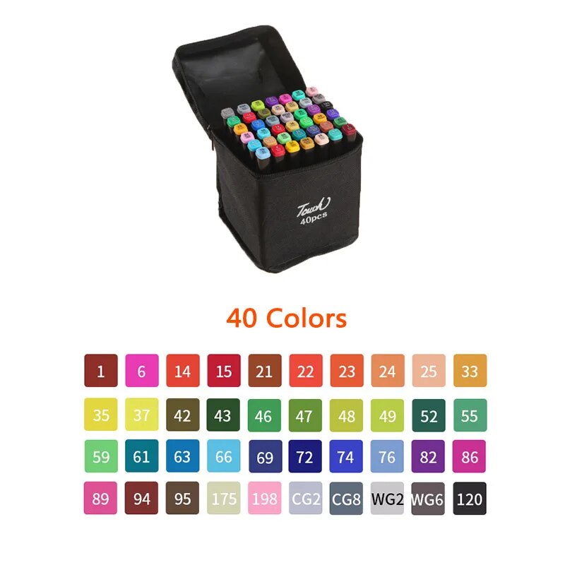 12-120pcs Alcohol Based Art Marker Set for Adult Kids Dual Tip Coloring Drawing image 2