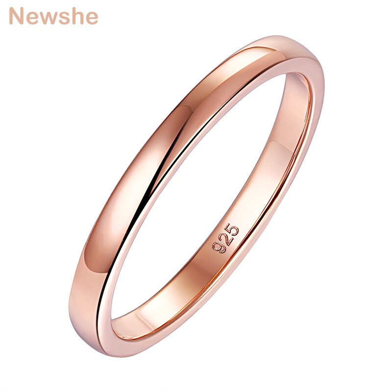 Newshe Rose Gold Color Fingers Ring For Women Solid 925 Sterling Silver image 0
