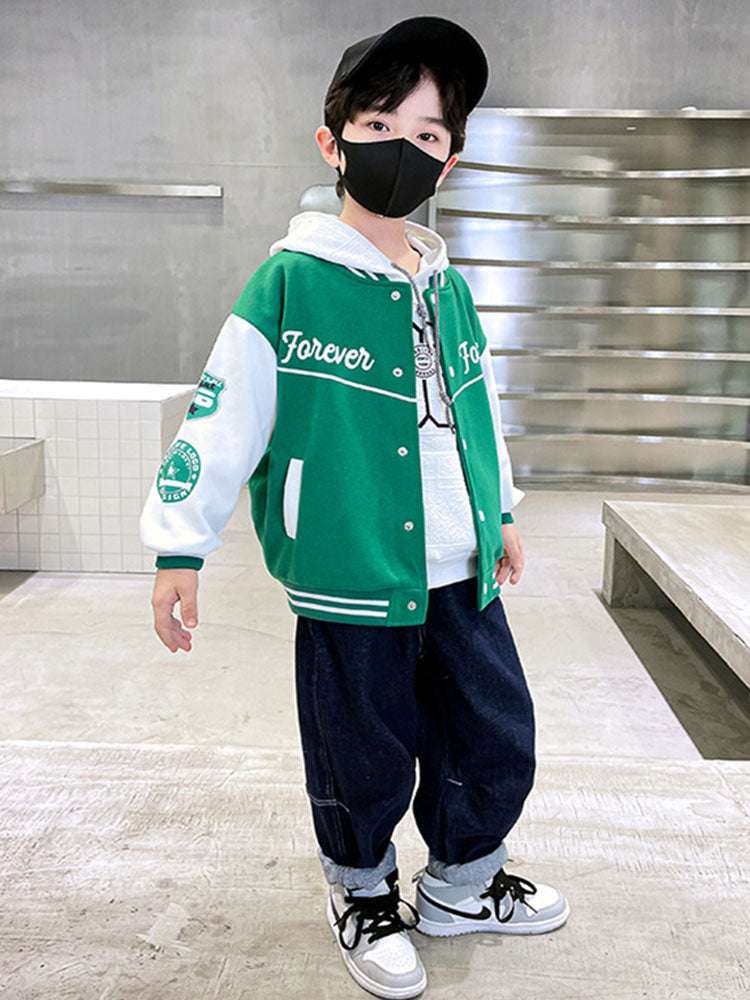 Kids Boys Bomber Jacket Children Spring Autumn Letter Print Outerwear Streetwea image 6