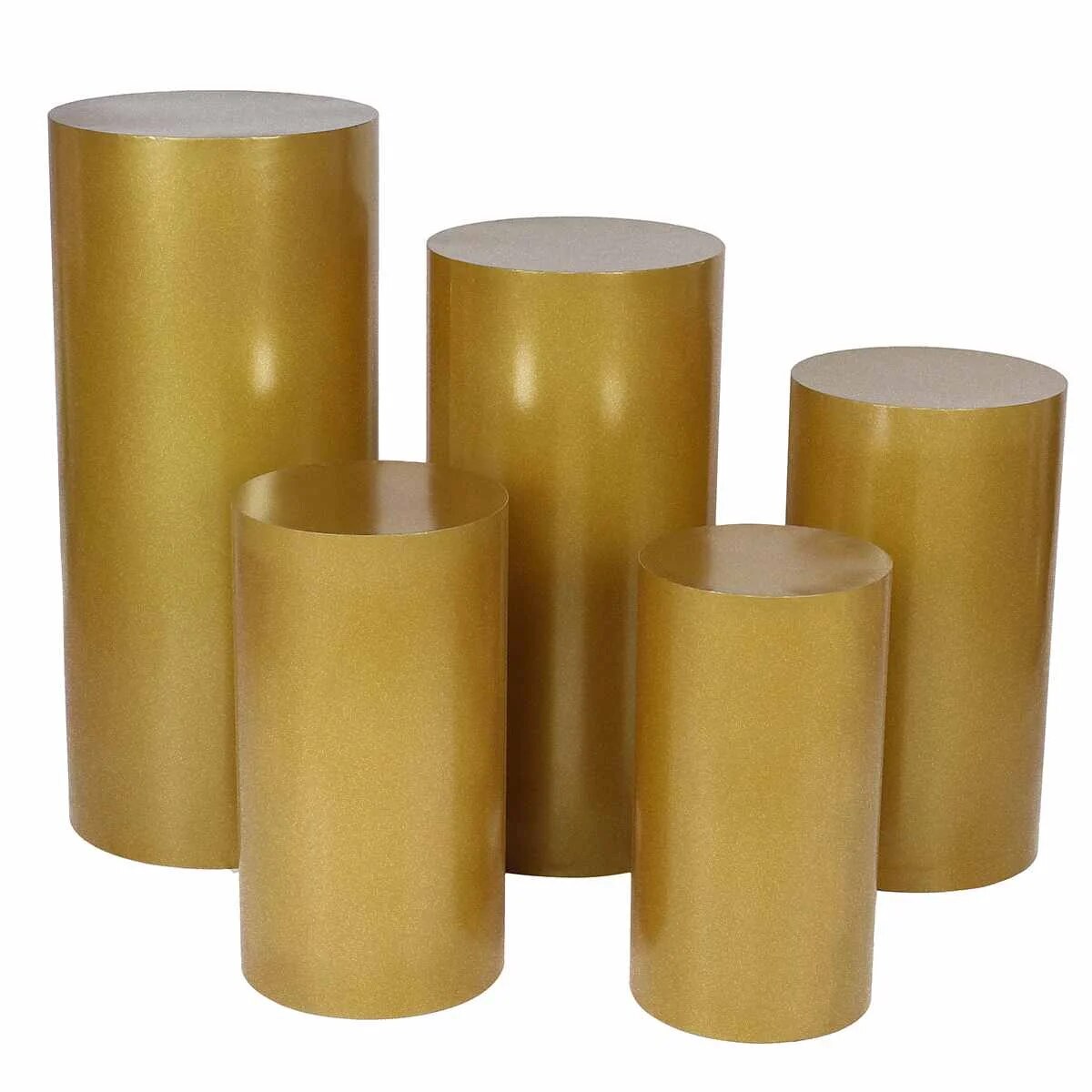 White Gold New Round Cylinder Pedestal Display Art Decor Plinths Pillars for DI image 6