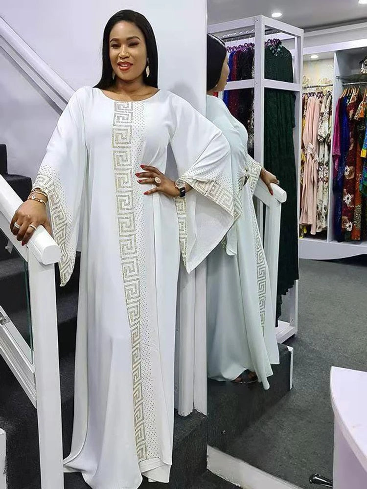 Solid Winter African Dresses For Women 2021 Muslim Maxi Dress Floor-Length Ethn image 2