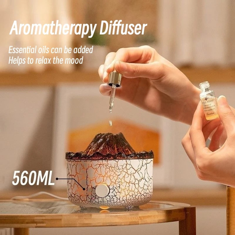 Volcano Aromatherapy Diffuser Smoke Ring Ultrasonic Air Humidifier with Flame L image 2