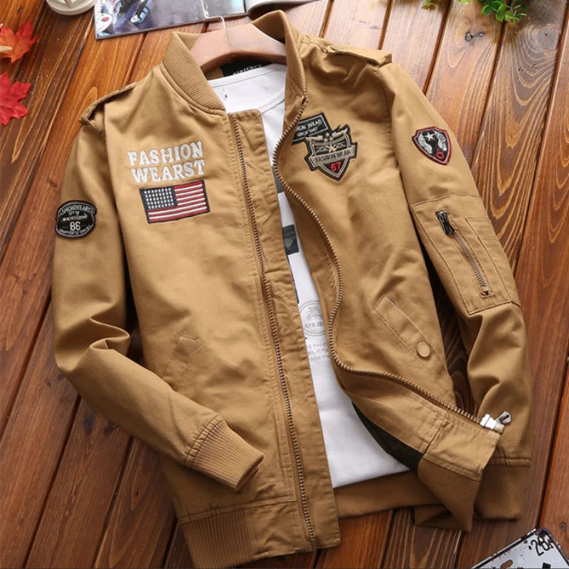New Spring Military Style Pilot Jacket Multi-pocket Men Tactical Flight Jacket image 2