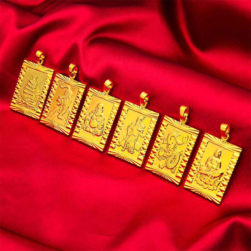 18 K Yellow Gold Color Dragon Pendant for Men Women Jewelry Women's Wedding Eng image 6