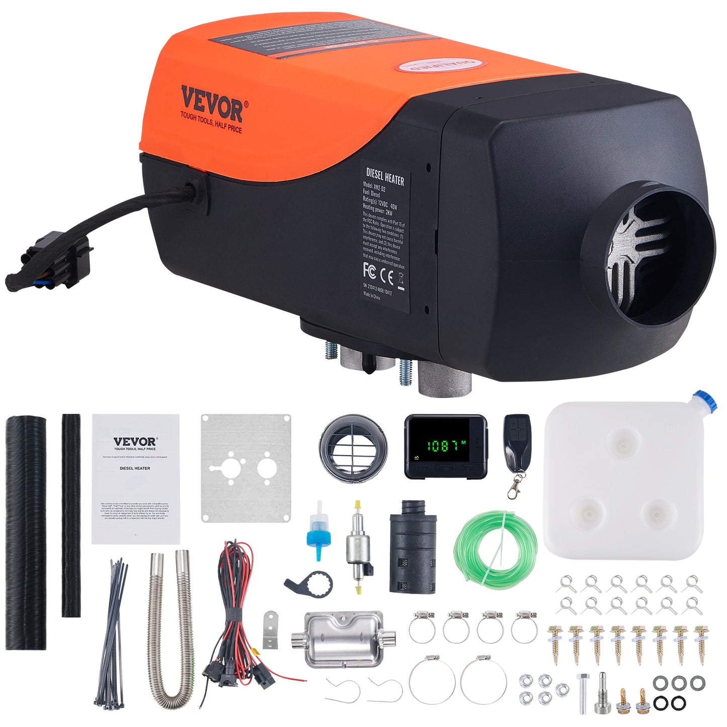 VEVOR 2/5/8KW Car Heater Diesel Air Heater 12V With Silencer Remote Control Tru image 4