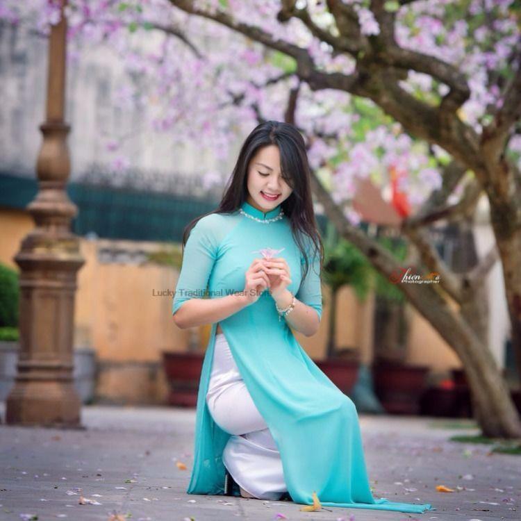 woman aodai vietnam traditional clothing ao dai vietnam robe and pants vietnam image 8