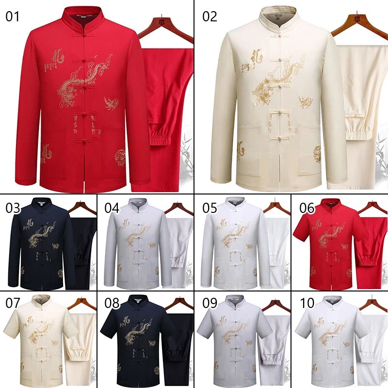 Chinese Traditional Tang Clothing Kung Fu Suit Fashion Casual Embroidery T-shir image 21