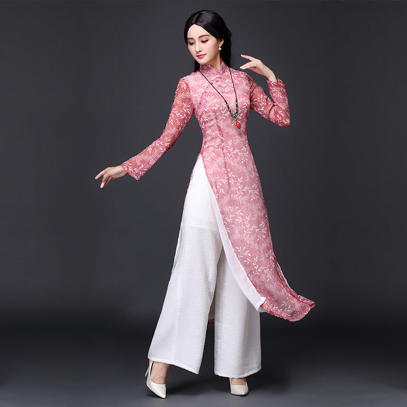 2024 aodai vietnam cheongsam qi pao chinese dress for women traditional cotton image 2
