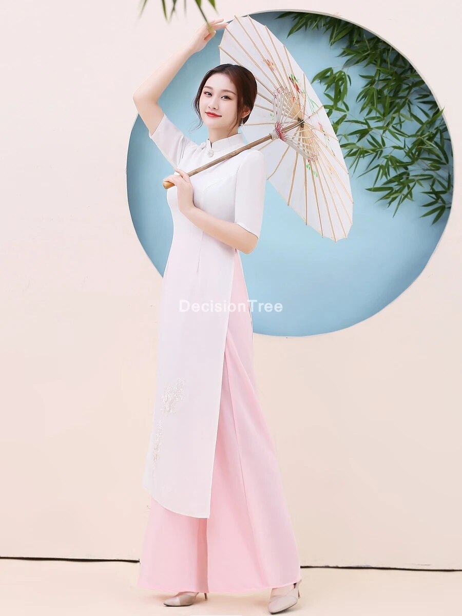 2022 ao dai dress vietnam dress women oriental chiffon lace dress vietnam cloth image 6