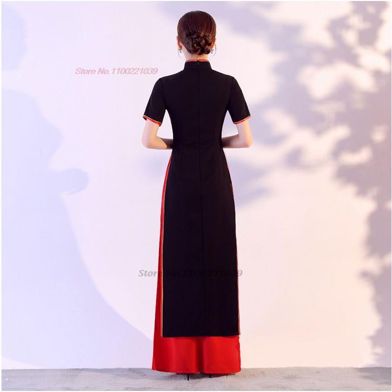 2024 traditional ao dai cheongsam elegant vietnam dress oriental dress+pants s image 4