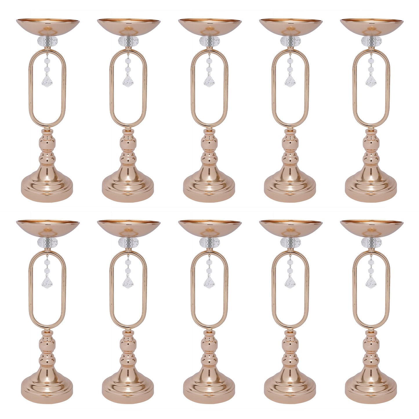 10 Pcs Gold Metal Trumpet Vases 17.5'' Tall Vase Wedding Centerpieces for Table image 0