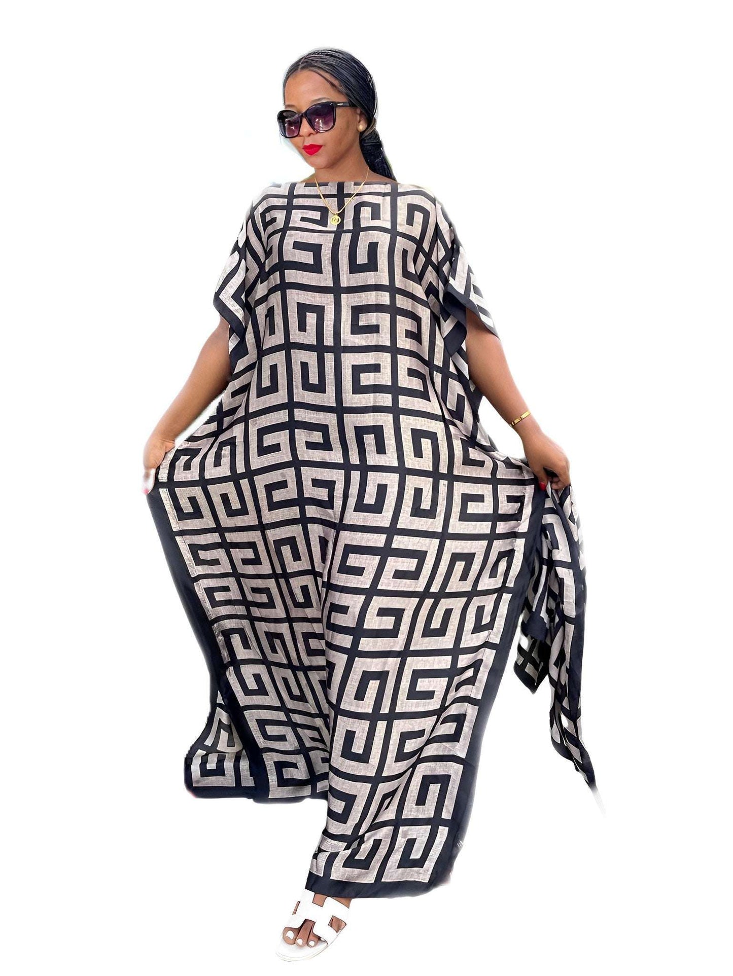 Oversize African Women Clothing Dubai Dashiki Abaya Free Size Print Design With image 0
