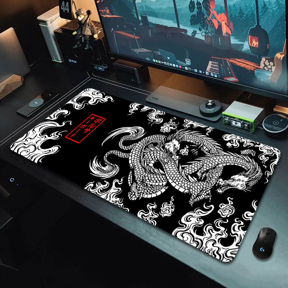 Japanese Dragon Large Gaming Mousepad XXL Keyboard Gamer Mouse Pad on The Table image 0