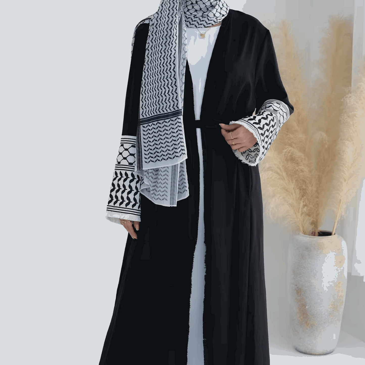 Embroidery Cardigan Women Islamic Clothing High Quality Trend Abaya Palestinian image 1
