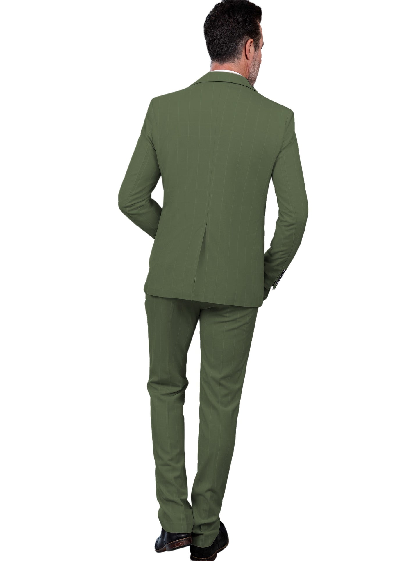 Elegant Men's Suit 3 Pieces Plaid Tuxedos Business Suits Slim Fit Double Breast image 3