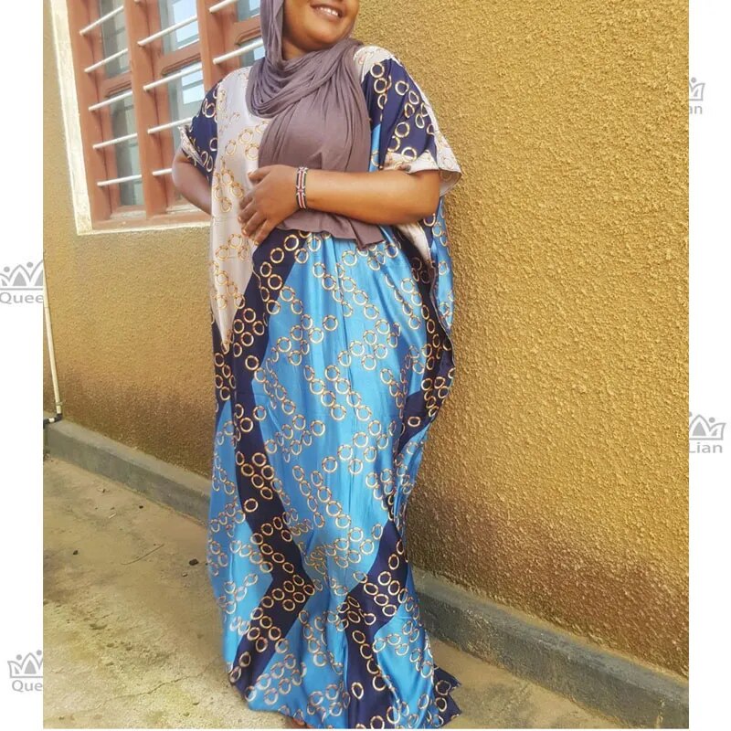 Length:150cm,Bust:190cm Free Size New Chiffon Super African Dashiki Traditio image 1