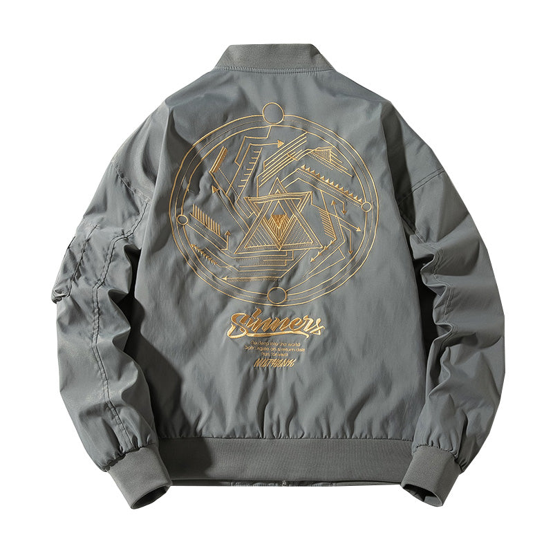 Pilot Jacket Men Hip Hop Jacket Emboidery Baseball Jacket Men Women Windbreaker image 2