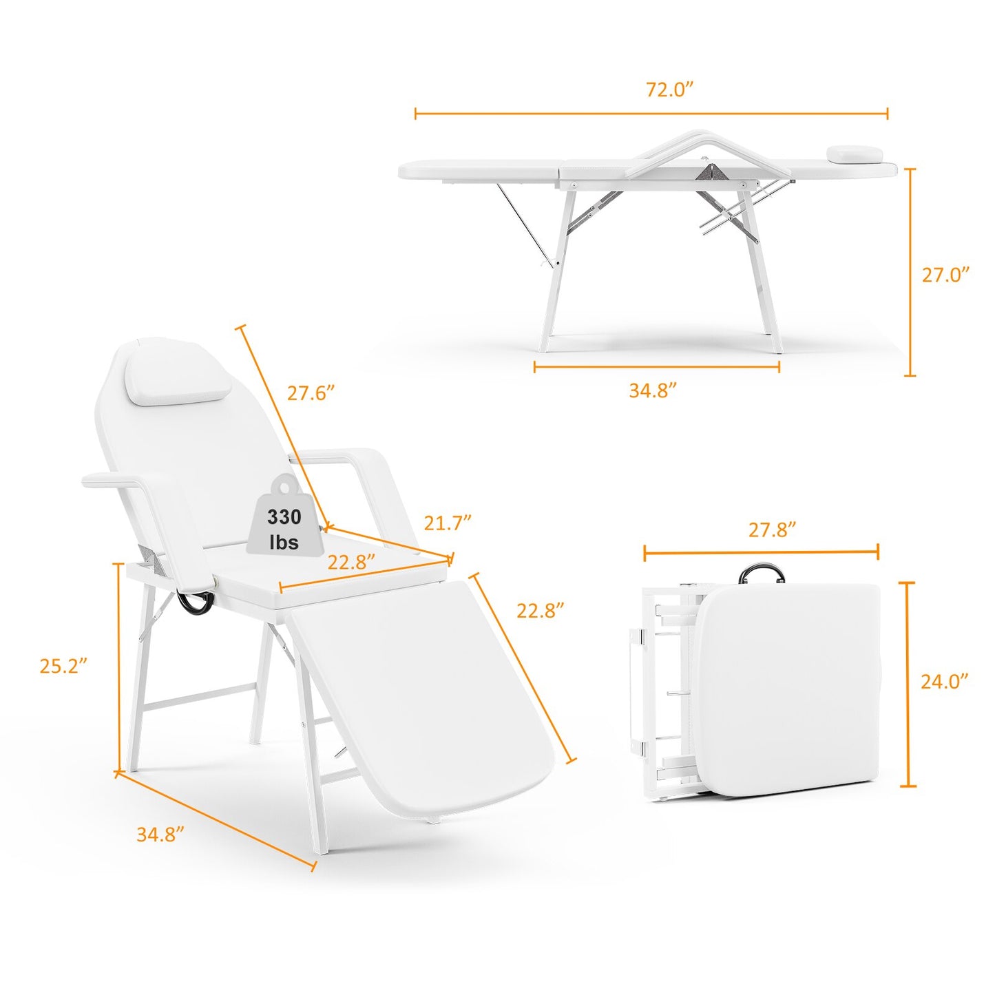 Two Colors Massage Table Beauty Salon SPA Tattoo Bed Facial Chair image 2