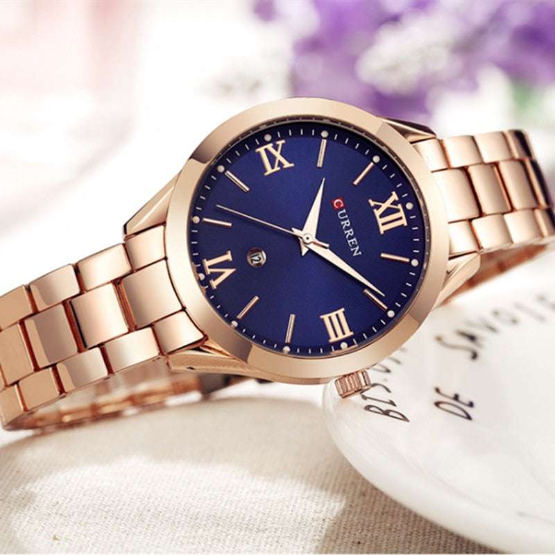 CURREN Gold Watch Women Watches Ladies 9007 Steel Women's Bracelet Watches Fema image 7