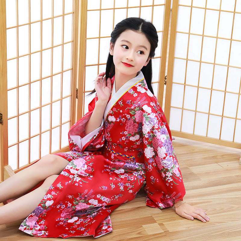 Girls Traditional Kimono Kids Original Ao Dai Yukata Wedding Dress Japanese Yuk image 2