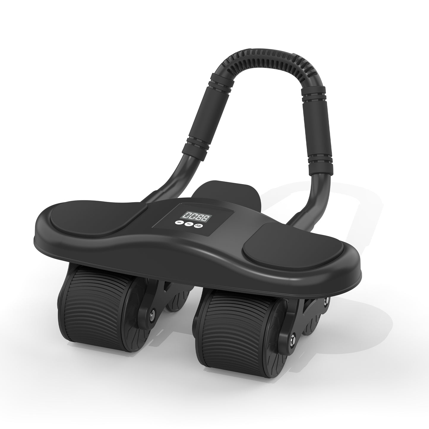 Automatic rebound abdominal roller with elbow support, knee pads and abdominal image 1