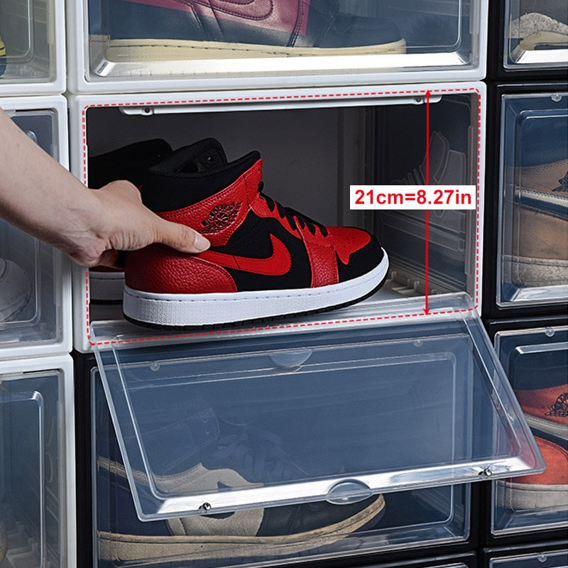 2pack AJ Sneakers Box Hardened plastic shoe box Stackable Cabinet Storage Box h image 5