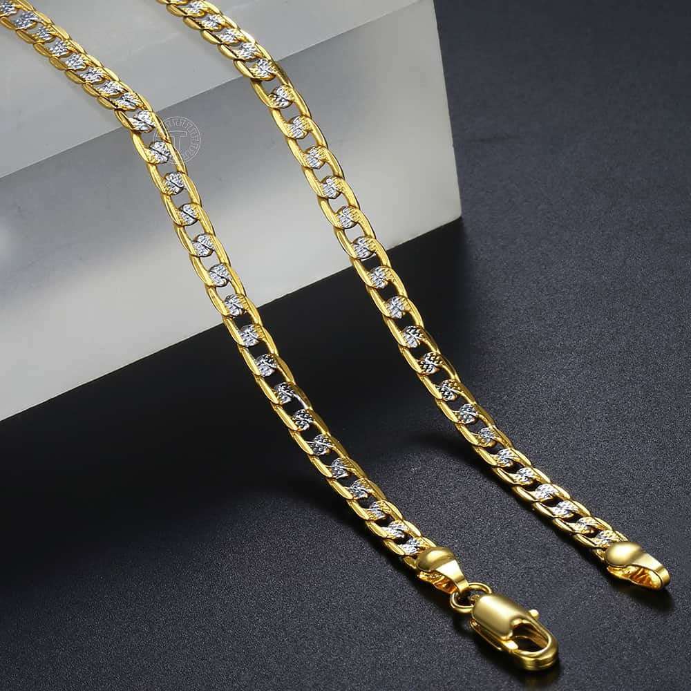 Trendsmax Gold Color Chain Necklace For Men Women Cuban Link Chain Male Necklac image 2