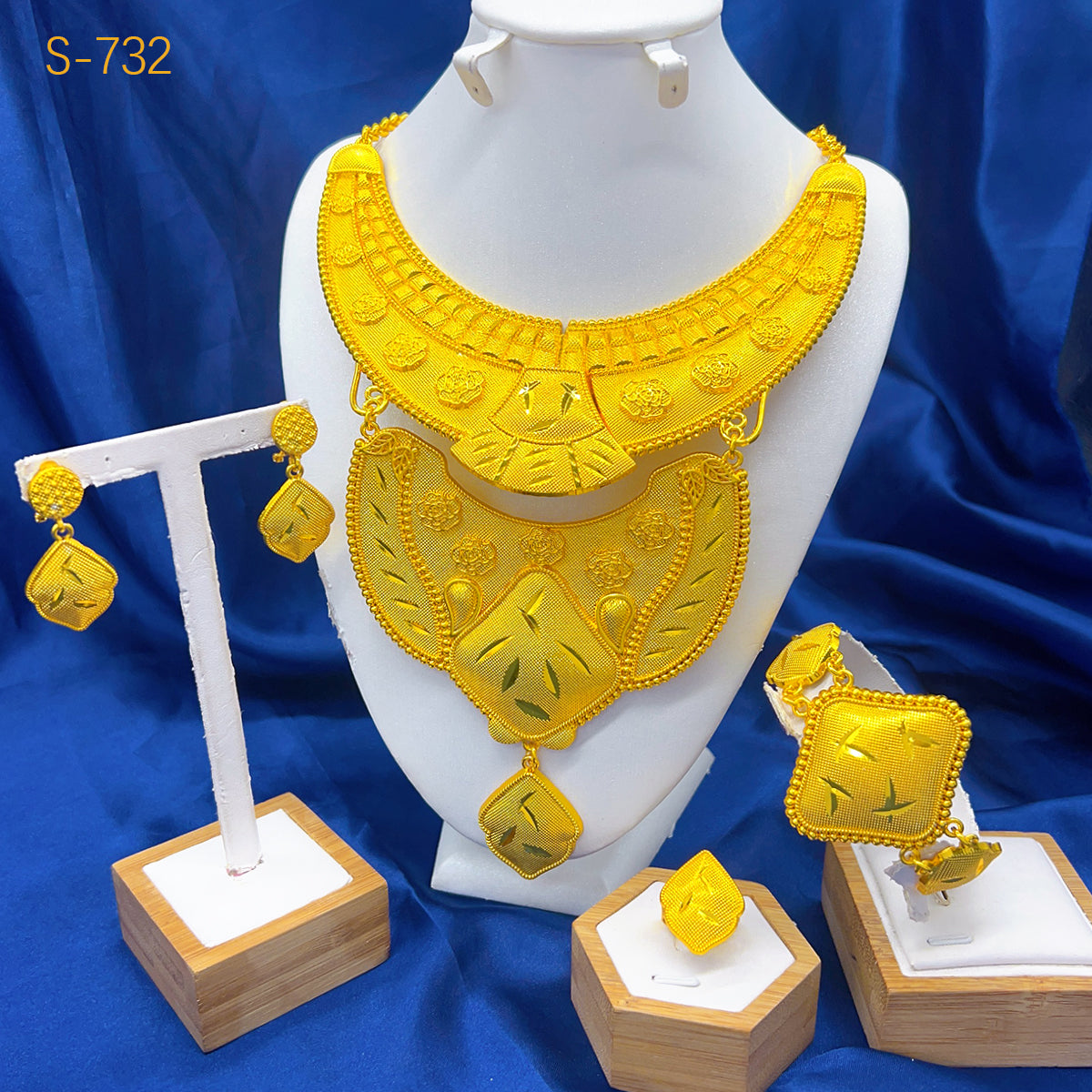 ANIID Luxury Dubai Big 4PCS African Gold Color Jewelry Necklace Sets For Women image 5